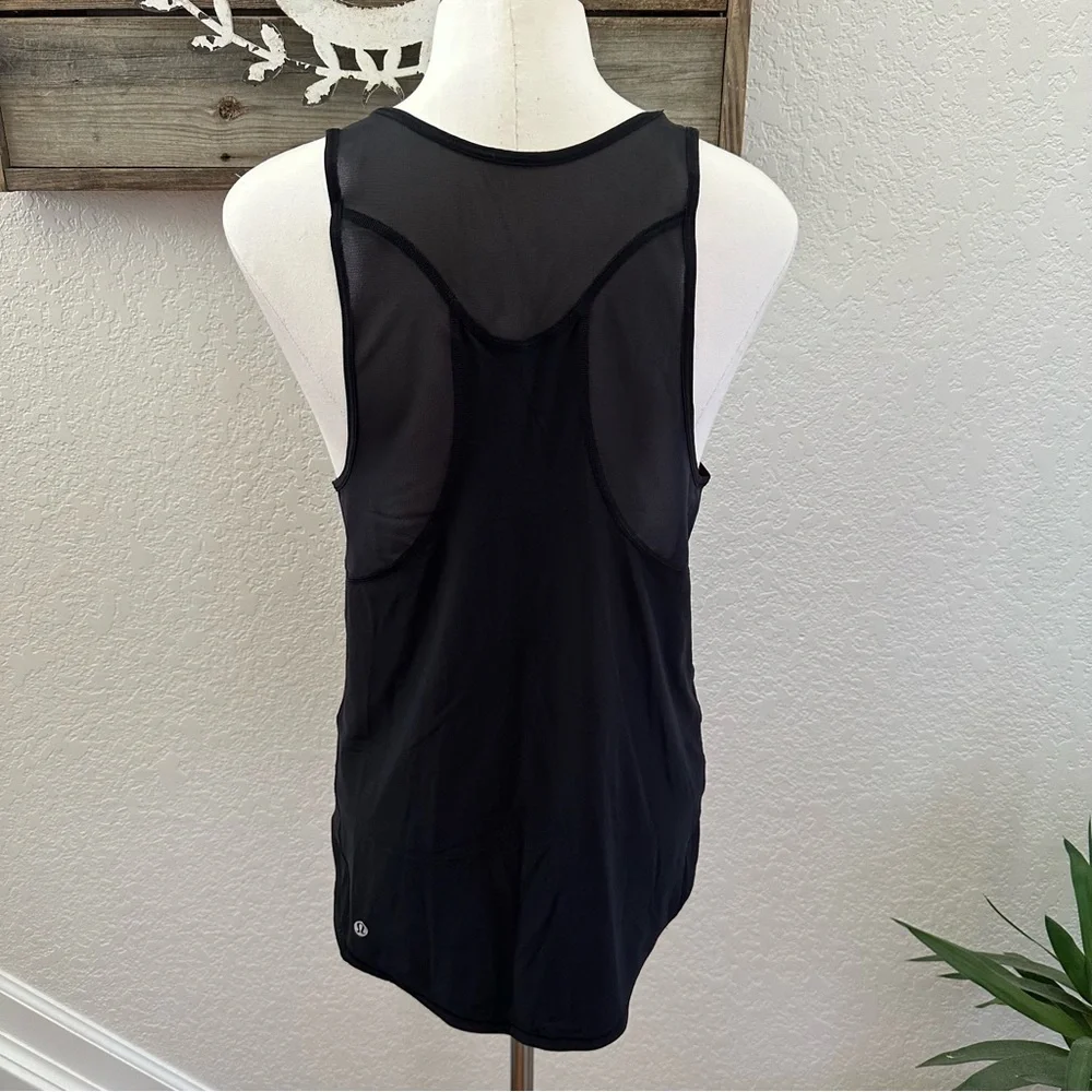 Lululemon Sculpt tank sheer detail black ladies size‎ 8?
